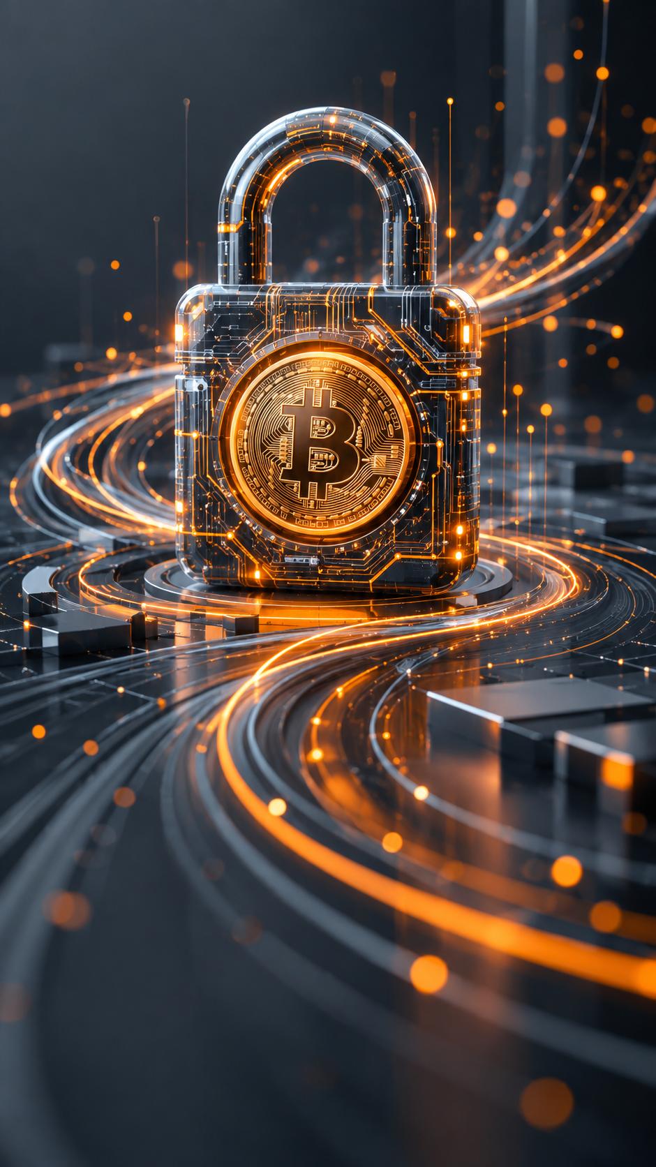 Digital padlock made of circuits protecting a crypto coin